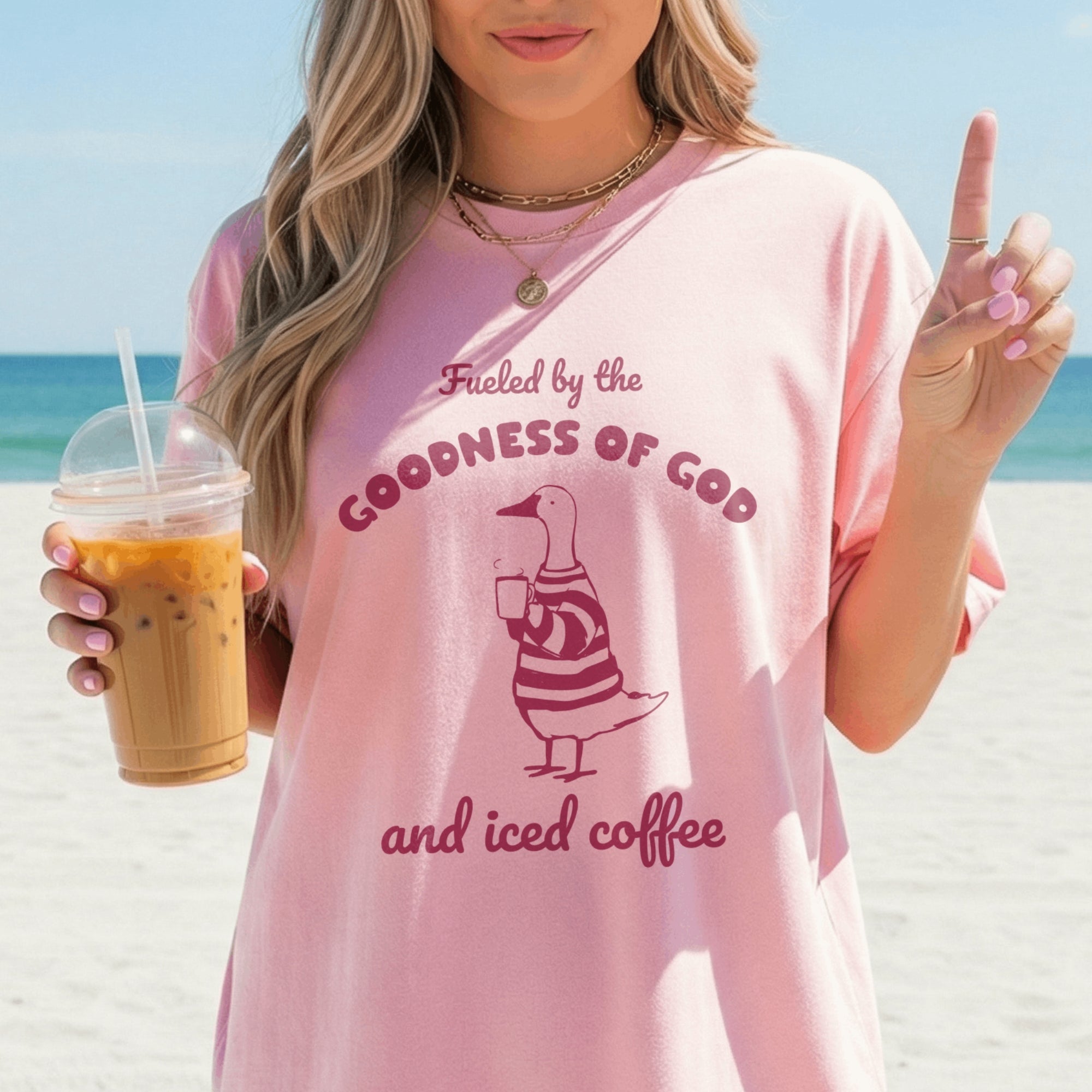 Fueled by the Goodness of God and Iced Coffee T-Shirt
