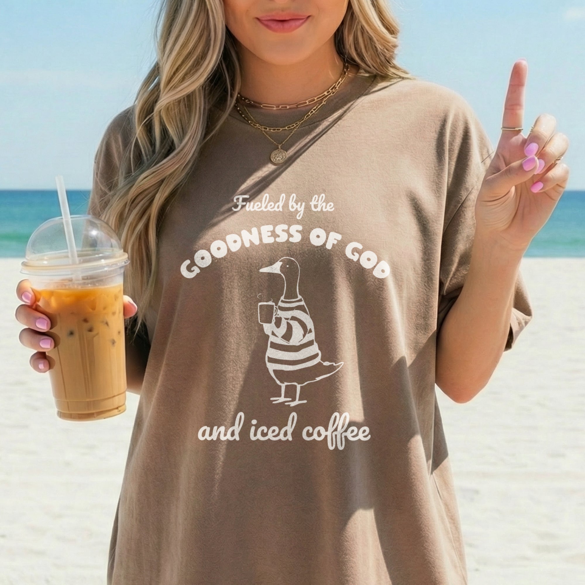 Fueled by the Goodness of God and Iced Coffee T-Shirt