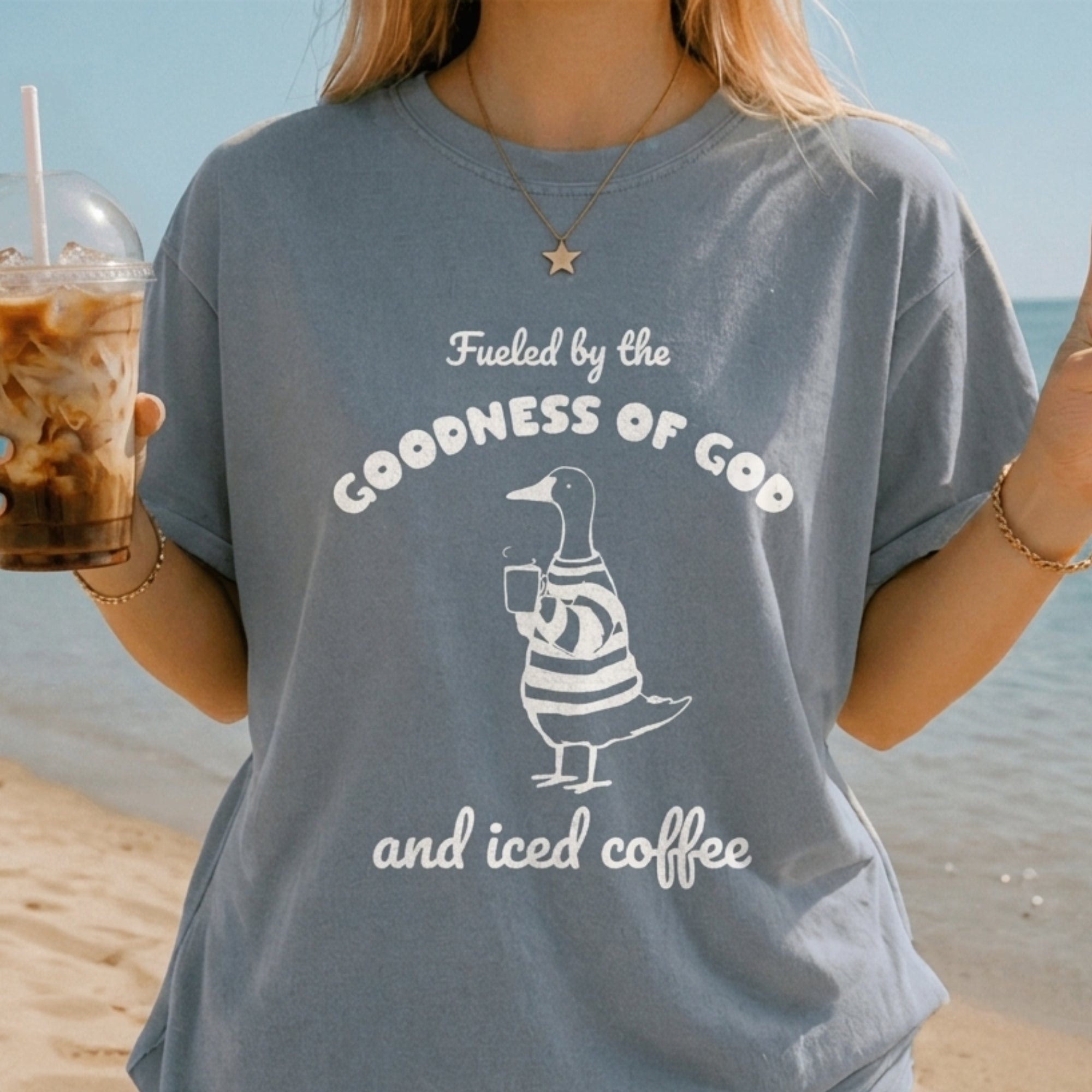 Fueled by the Goodness of God and Iced Coffee T-Shirt