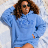 He Leads Me Beside Still Waters Light Blue Embroidered Hoodie