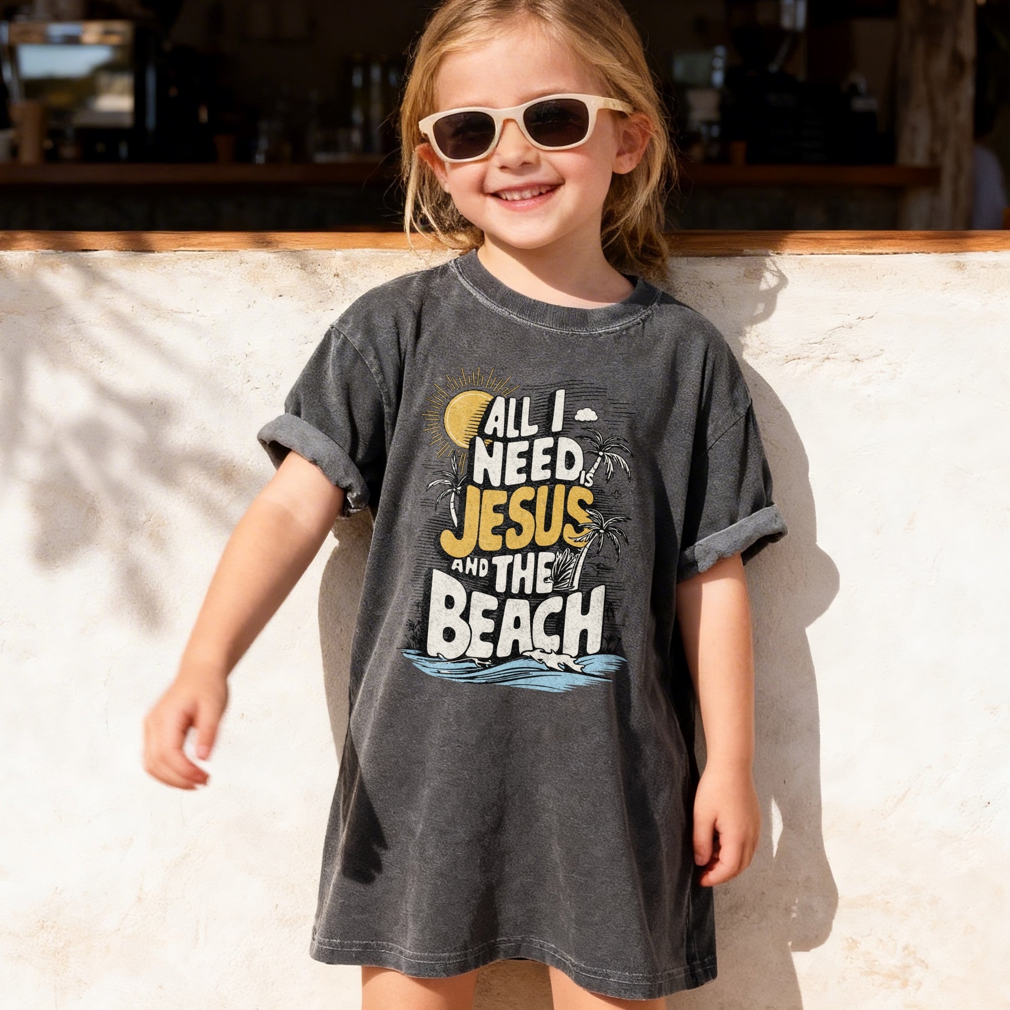 All I Need Is Jesus and the Beach Youth T-Shirt